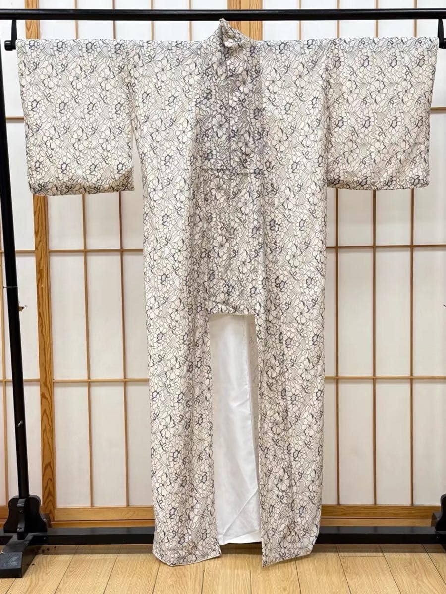 Amazon.co.jp: 総総レース 袷着物 洗える着物 化繊 ポリエステル 小紋